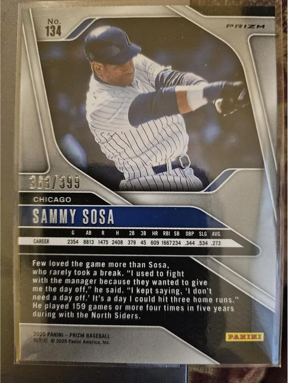 2025 Panini Prizm - Sammy Sosa, Sammy Sosa #134 Red Prizm Insert